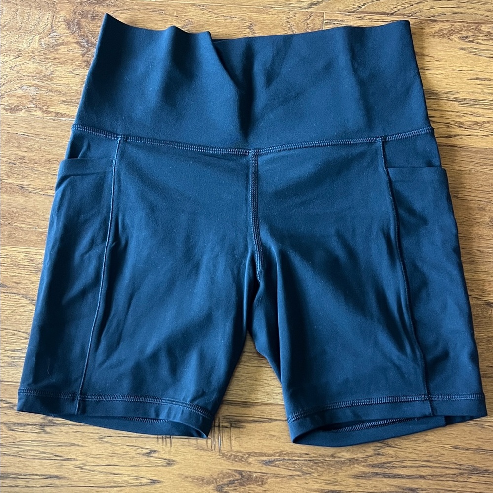 Athleta High-Waist Black Women’s Active Shorts with Side Pockets